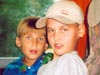 Август 2002. В автобусе на гастролях в Словении. Я. В. Смирнов, Е. А. Смирнов.